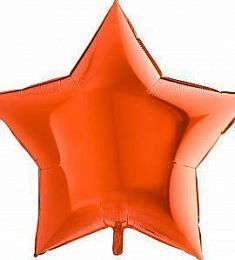 Шар - Оранжевая фольгированная звезда 48 см