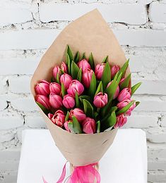 21 розовых тюльпан