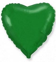 Шар - Зеленое фольгированное сердце 48 см