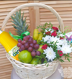 Корзины с фруктами и цветами "Ромашковый"